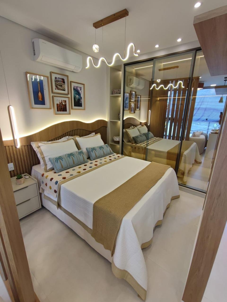 Quarto do apartamento decorado do Praie Elevate